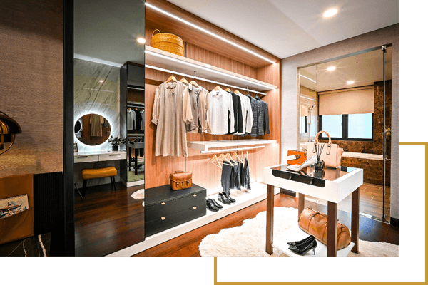 custom closet with island
