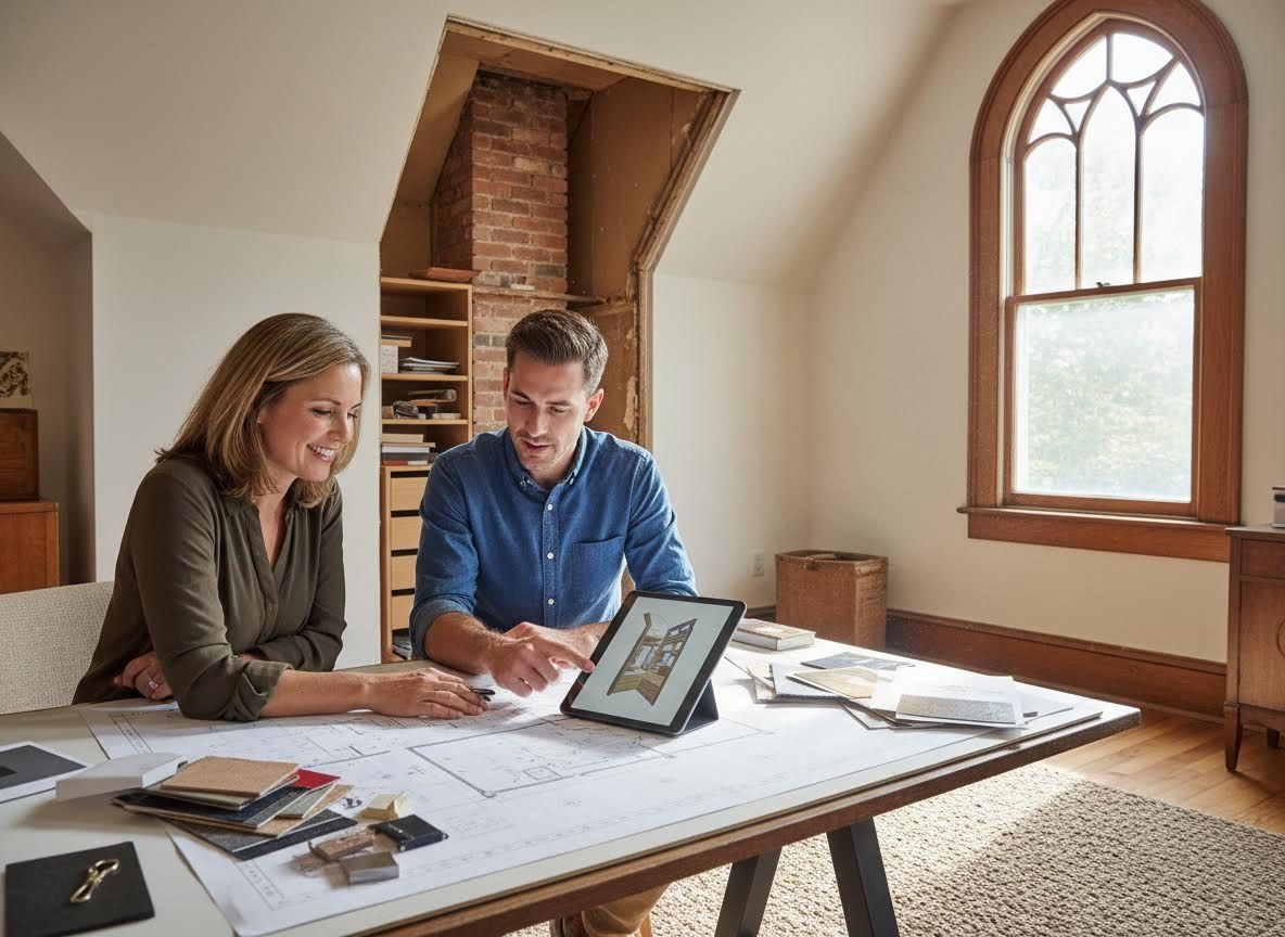 Couple Planning Home Renovation with Tablet
