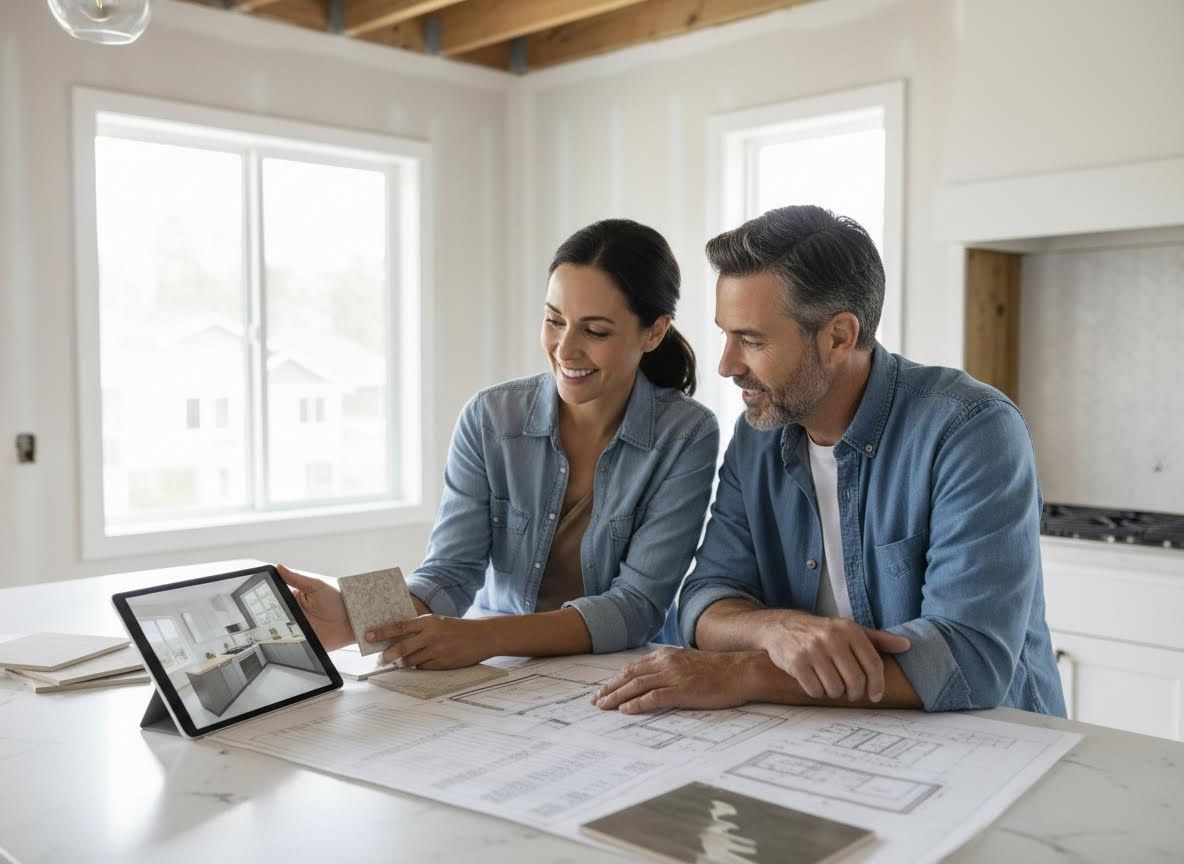 Couple Designing Kitchen Renovation
