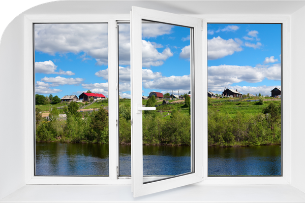a 3-panel window with the middle one open