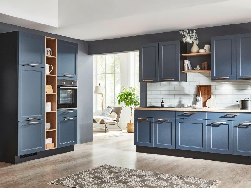 Tall blue kitchen cabinets Tall blue kitchen cabinets