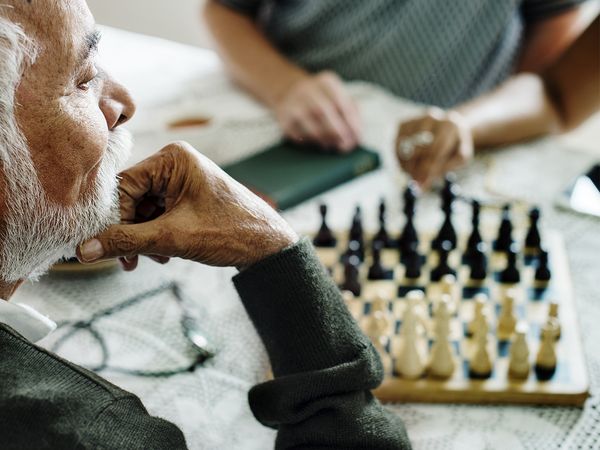 Elderly gentleman playing chess