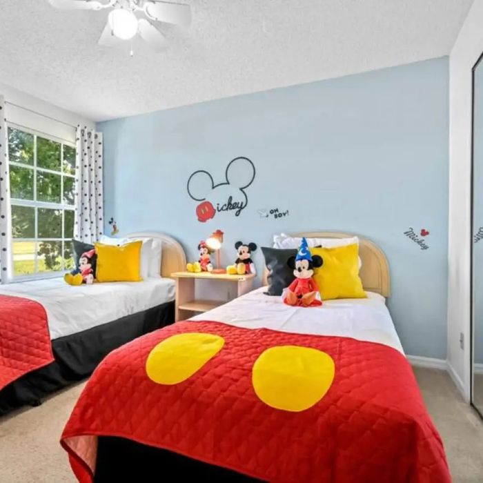 mickey and mini themed bedroom