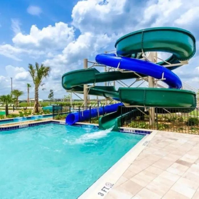 Water slides in resort