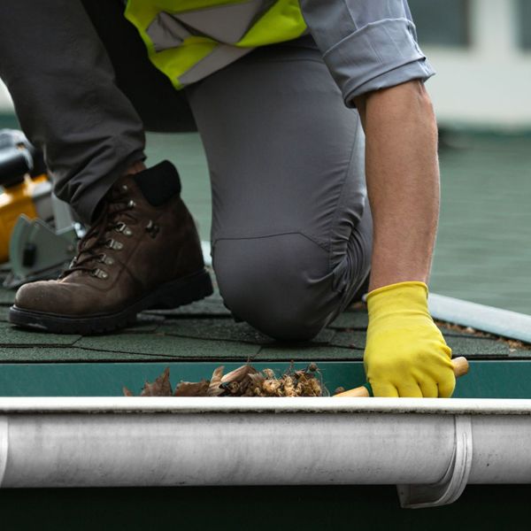 clearing out gutters