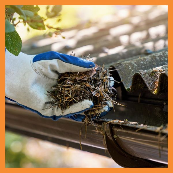 cleaning out gutters