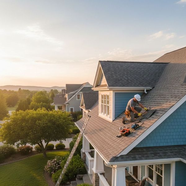 roof contractor repairing a roof