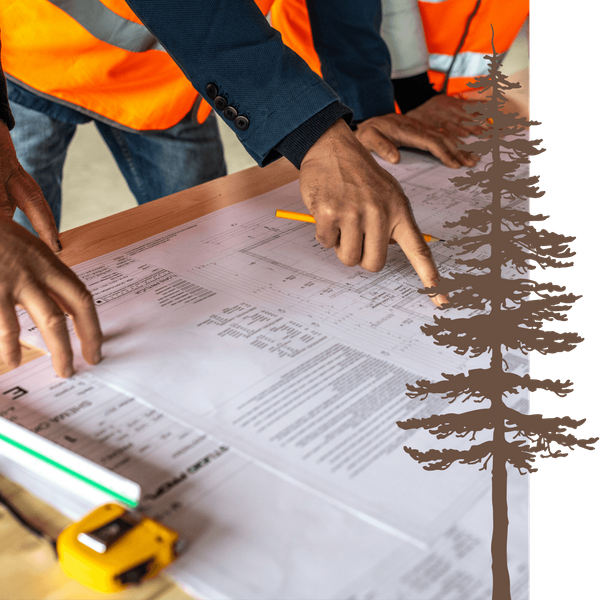contractors looking at design plans