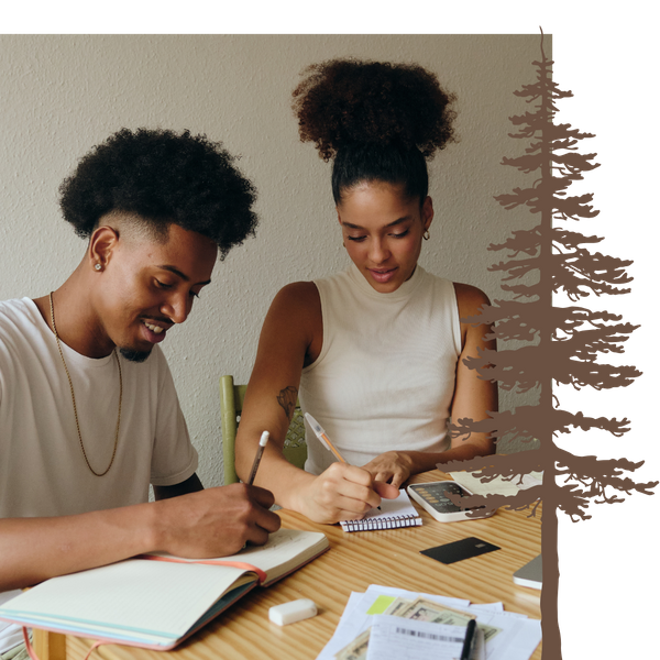 Couple doing their finances Couple doing their finances