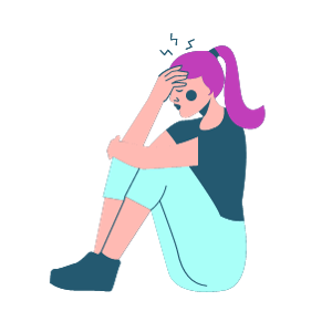 illustration of distraught woman