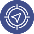 location icon (reticle over compass arrow)