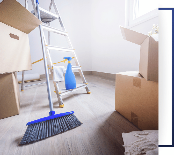 floor cleaning with boxes