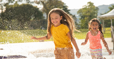 Kids playing in water