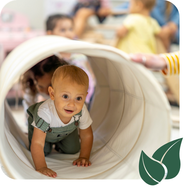 playing in tunnel