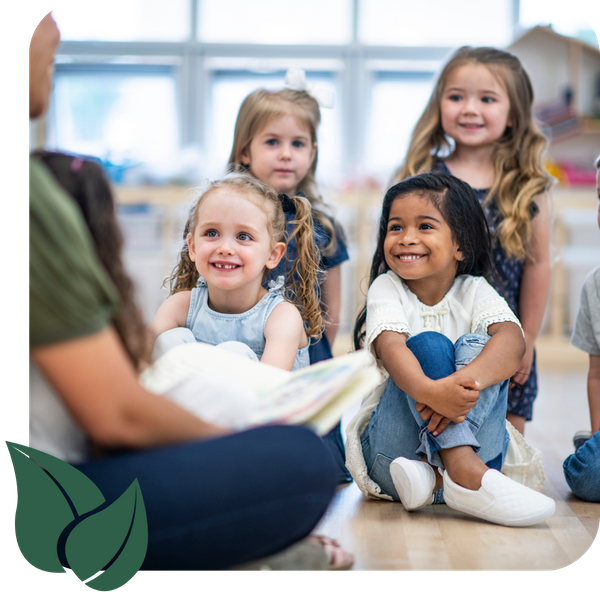 Teacher reading to children