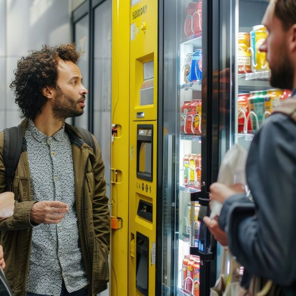 image of employees using a vending machine