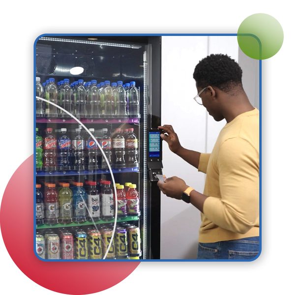 person using vending machine