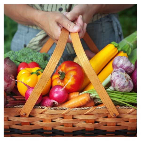 A basket of fruits and vegetables