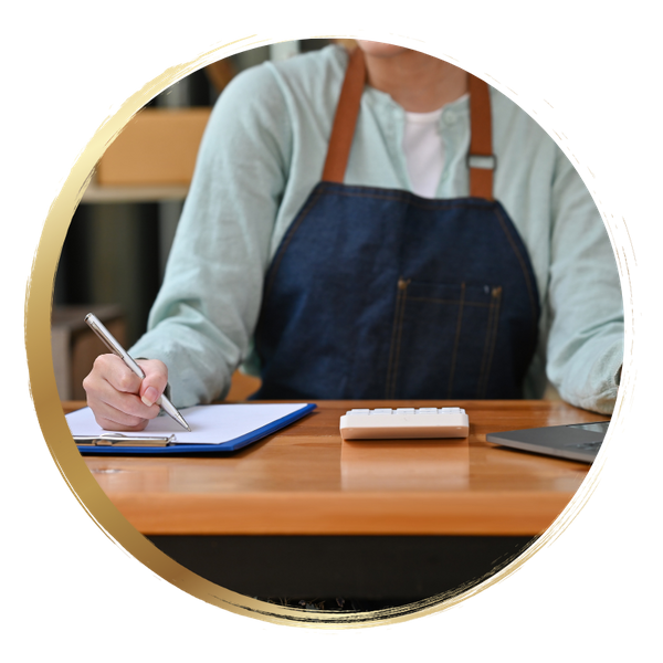 small business owner filling out paperwork