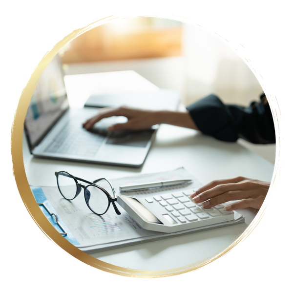 woman using calculator