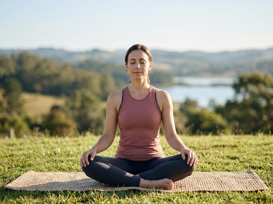 Woman Meditating Outdoors in Nature