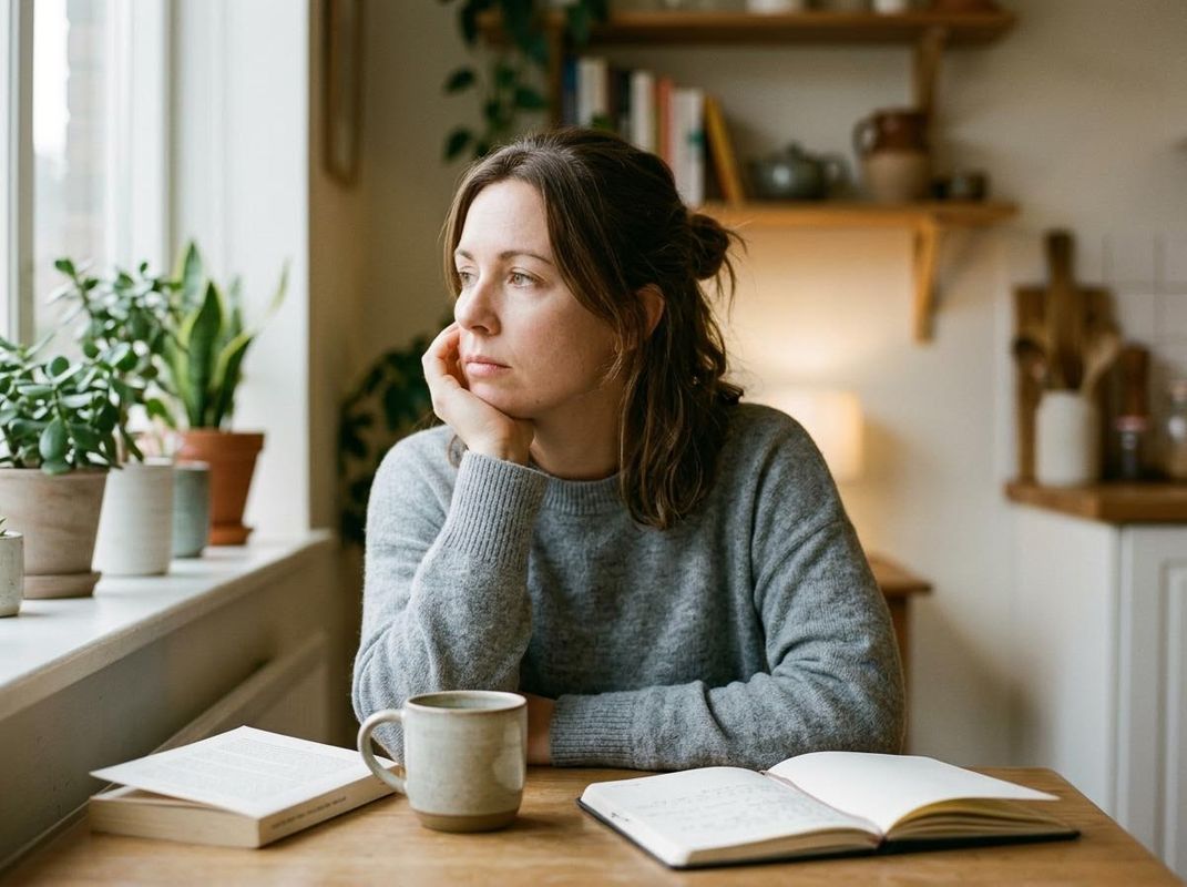 Thoughtful Woman Looking Out Window