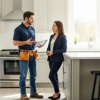 contractor and a client having a clear conversation