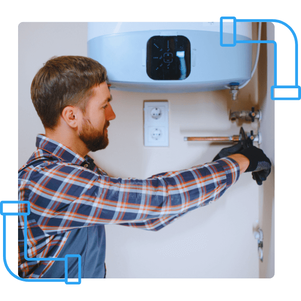 professional plumber installing a boiler