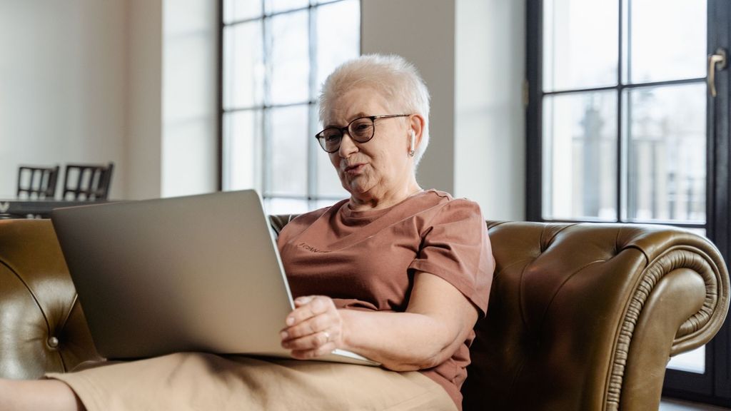 grandmother watching live streamed ultrasound