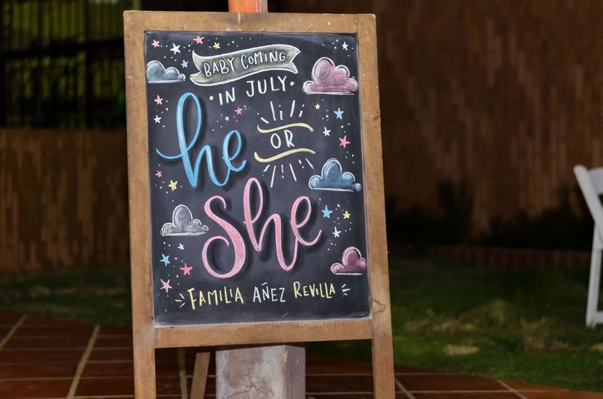 Gender reveal sign