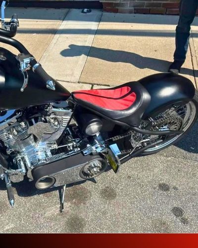 an upholstered motorcycle seat on the motorcycle