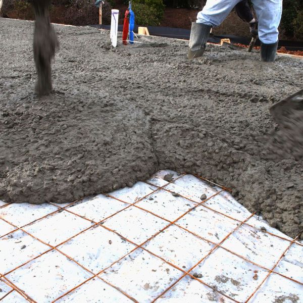 concrete poured over rebar grid