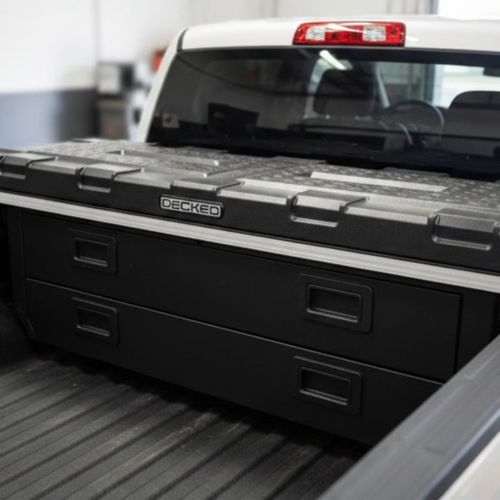 DECKED toolbox on a truck bed.