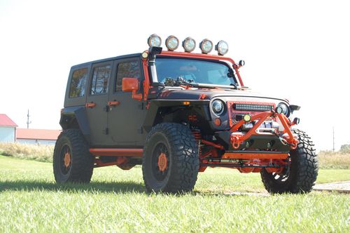 orange and grey customized jeep