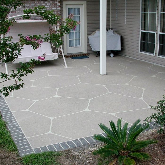 Beautiful decorative concrete back patio completed by CTi