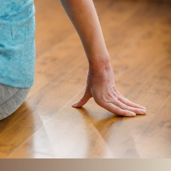 touching laminate flooring