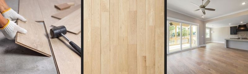 collages of LVP flooring options 