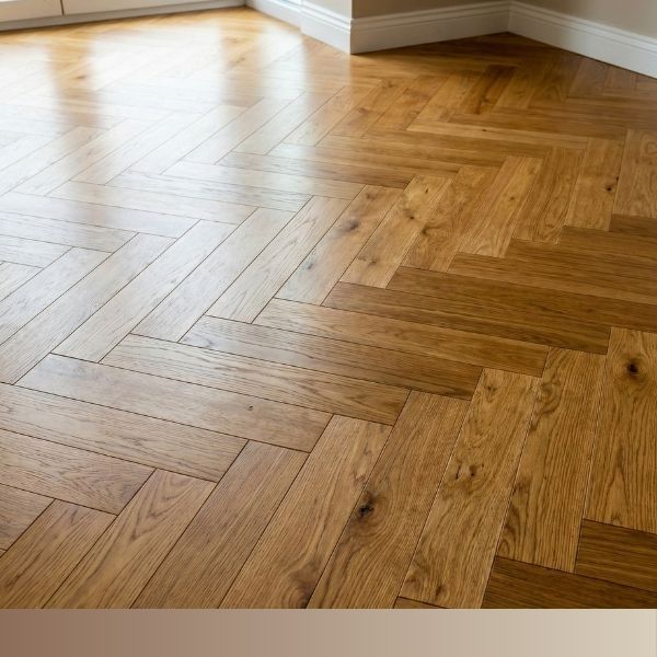 hardwood floor laid out with design 