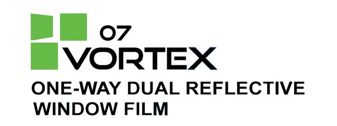 Vortex one-way dual reflective window film