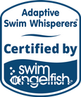 Adaptive swim whisperers certified by swim angelfish badge