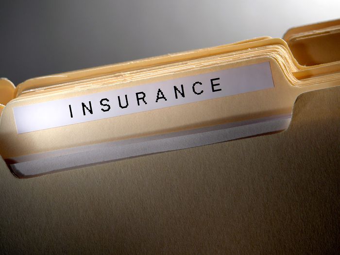 a folder labeled insurance