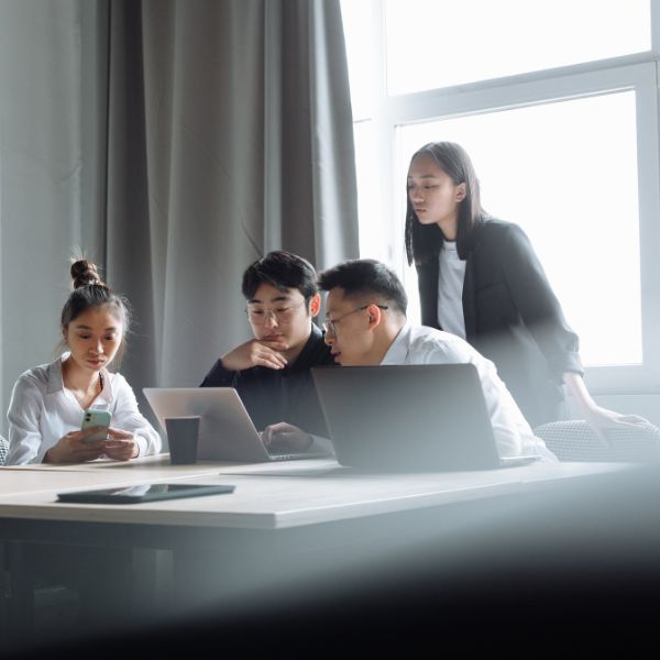 team working on project