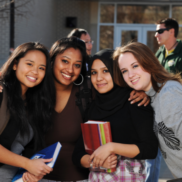 A group of friends at school