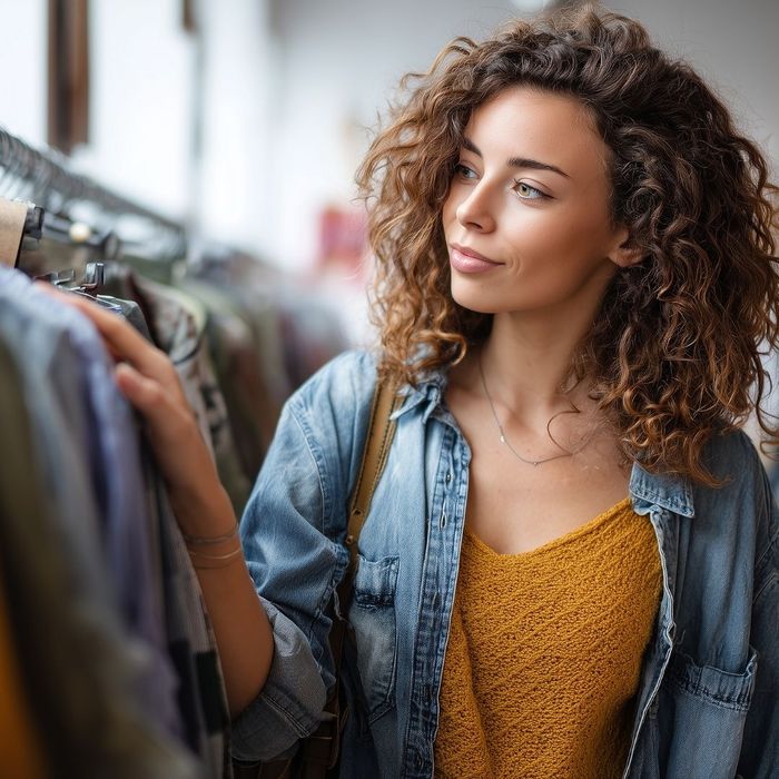 Woman browisng the clothes 