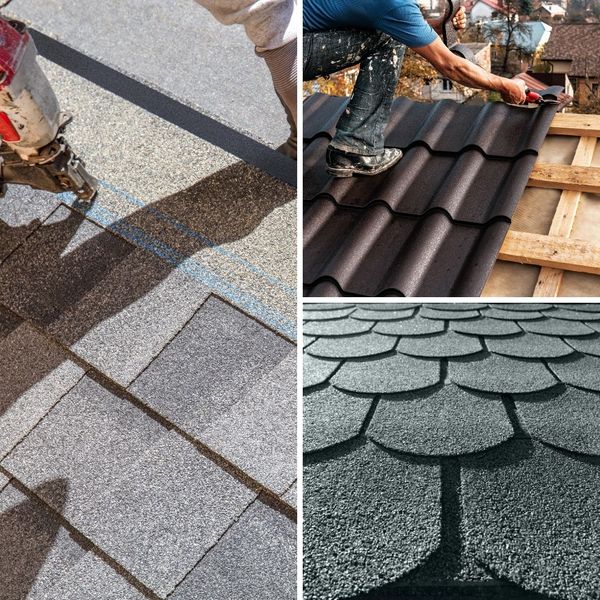 a collage of different types of roofs and shingles