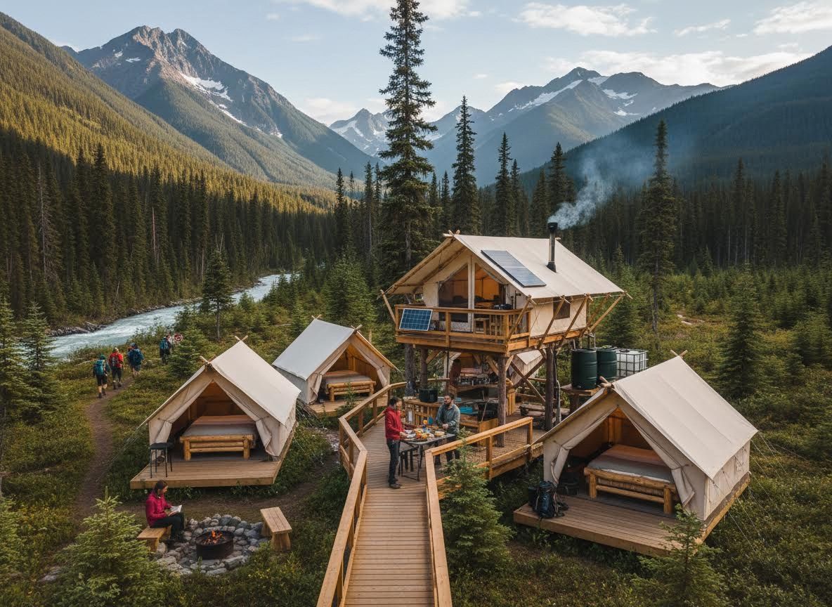 Glamping Retreat in a Mountainous River Valley