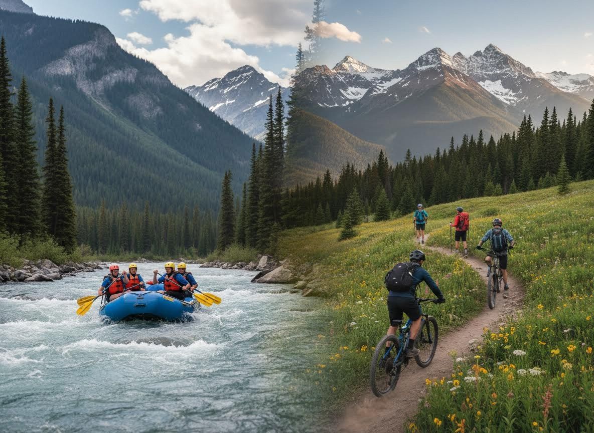 White Water Rafting, Mountain Biking, and Hiking in Scenic Mountains