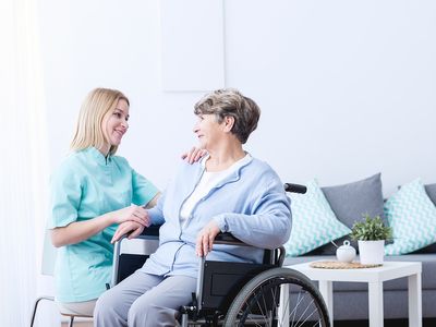 Image of a caregiver and patient
