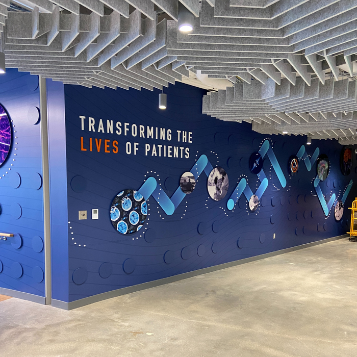 designed office wall - "Transforming the LIves of Patients"