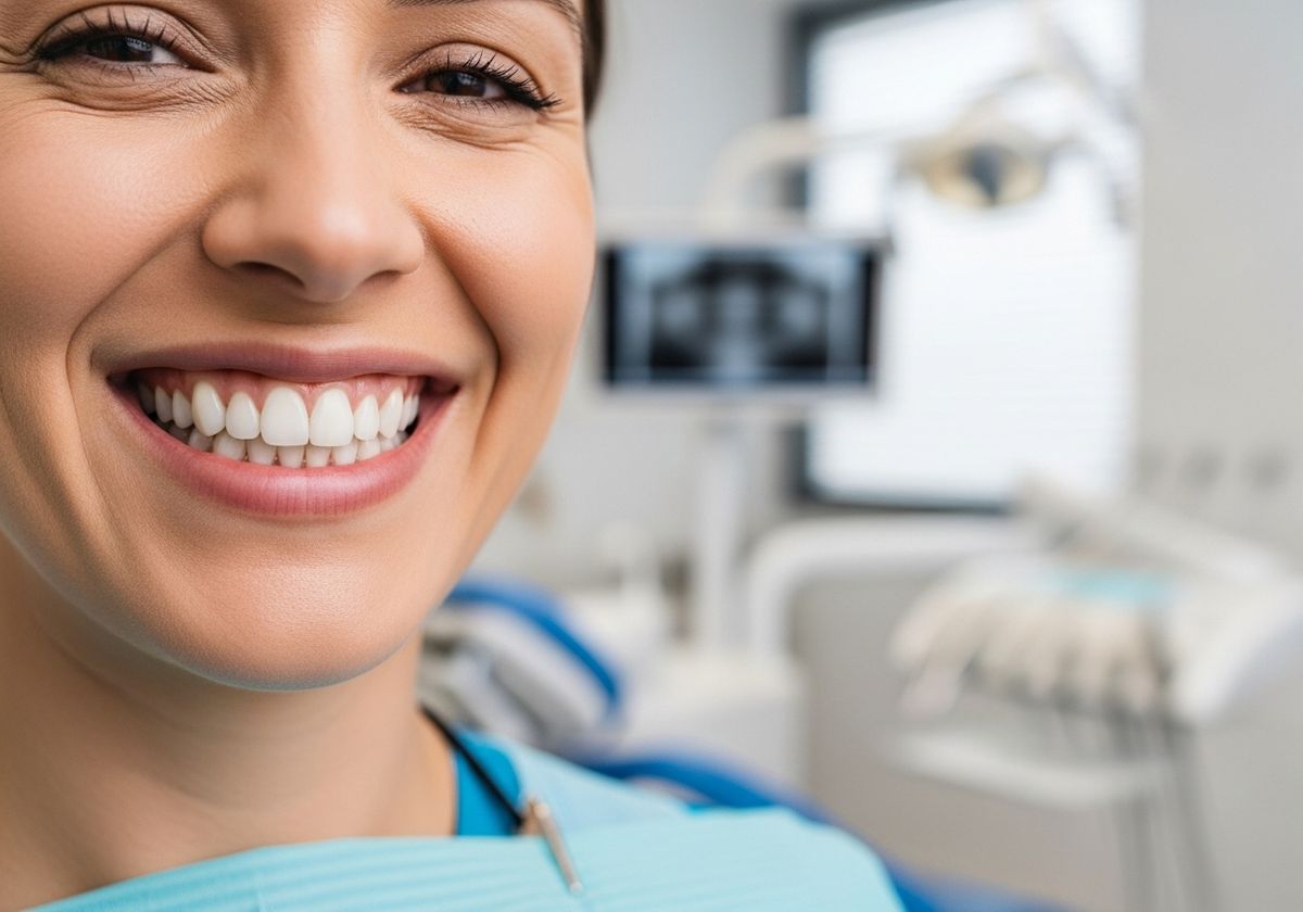 Woman's Radiant Smile at the Dentist